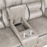 Greer Greer 3-piece Upholstered Reclining Sofa Set Taupe 651351-S3 - Ella Furniture