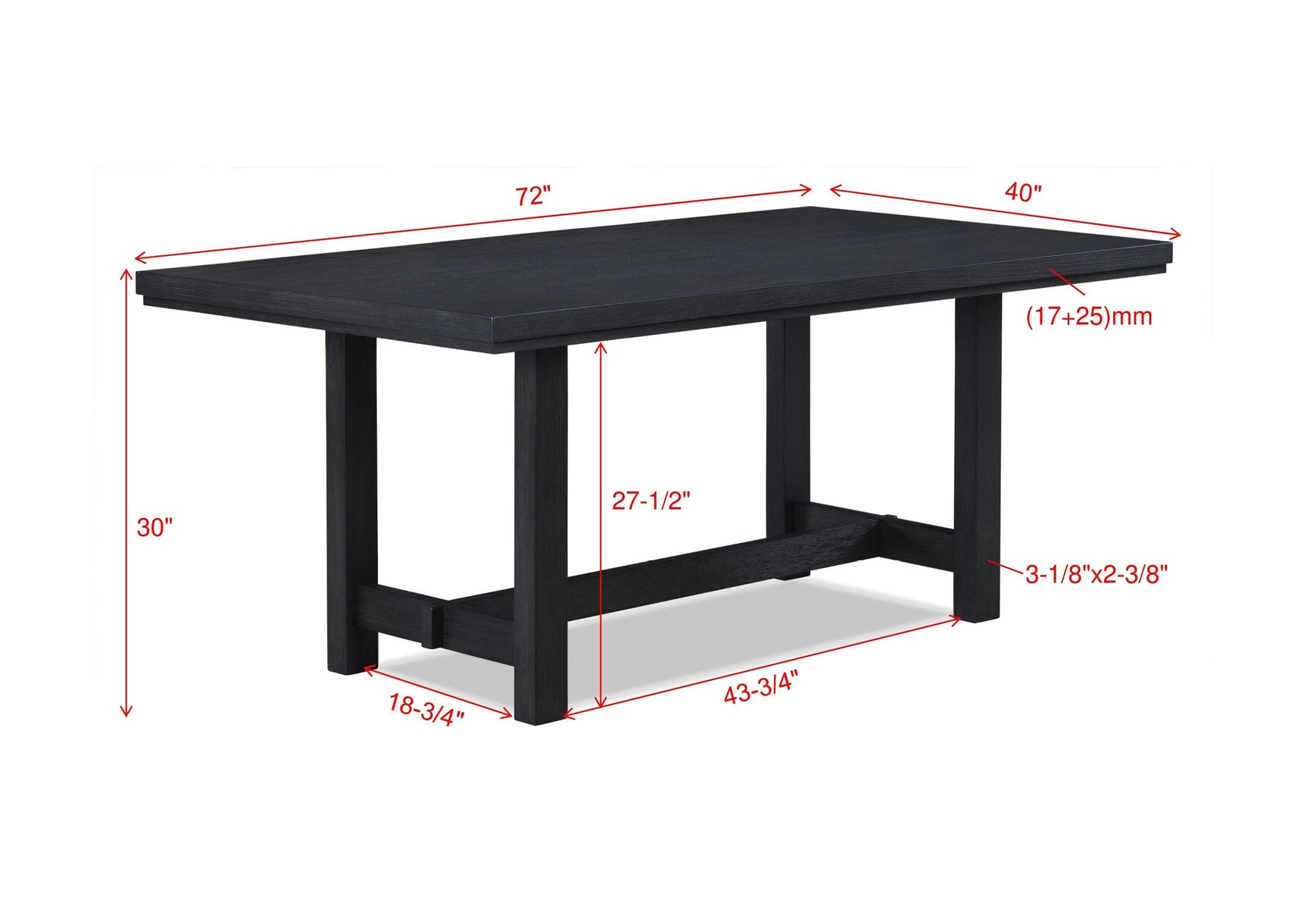 Guthrie Black/Gray Modern Solid Wood And Veneers Fabric Upholstered Dining Room Set - Ella Furniture