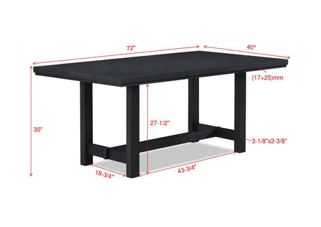 Guthrie Black/Gray Modern Solid Wood And Veneers Fabric Upholstered Dining Room Set - Ella Furniture
