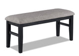 Guthrie Black/Gray Modern Solid Wood And Veneers Fabric Upholstered Dining Room Set - Ella Furniture