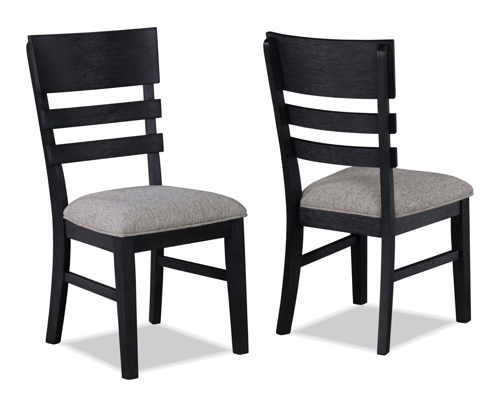 Guthrie Black/Gray Modern Solid Wood And Veneers Fabric Upholstered Dining Room Set - Ella Furniture