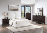 Gwendoline Upholstered Queen Platform Bed With Pillow Headboard White 306040Q - Ella Furniture