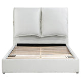 Gwendoline Upholstered Queen Platform Bed With Pillow Headboard White 306040Q - Ella Furniture