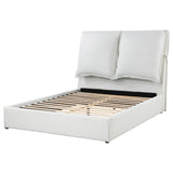 Gwendoline Upholstered Queen Platform Bed With Pillow Headboard White 306040Q - Ella Furniture