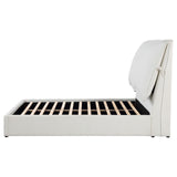 Gwendoline Upholstered Queen Platform Bed With Pillow Headboard White 306040Q - Ella Furniture
