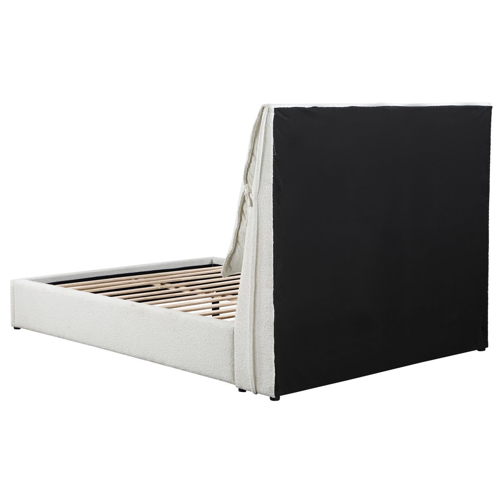 Gwendoline Upholstered Queen Platform Bed With Pillow Headboard White 306040Q - Ella Furniture