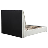 Gwendoline Upholstered Queen Platform Bed With Pillow Headboard White 306040Q - Ella Furniture