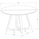 Gwynn Round Dining Table With Marble Top And Stainless Steel Base White And Gold 107171 - Ella Furniture