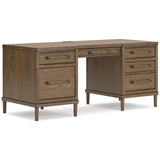 Roanhowe Brown Office Desk w USB-A/USB-C PORTS