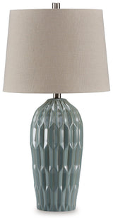 Hadbury Pale Blue/Teal Table Lamp (Set of 2) - Ella Furniture