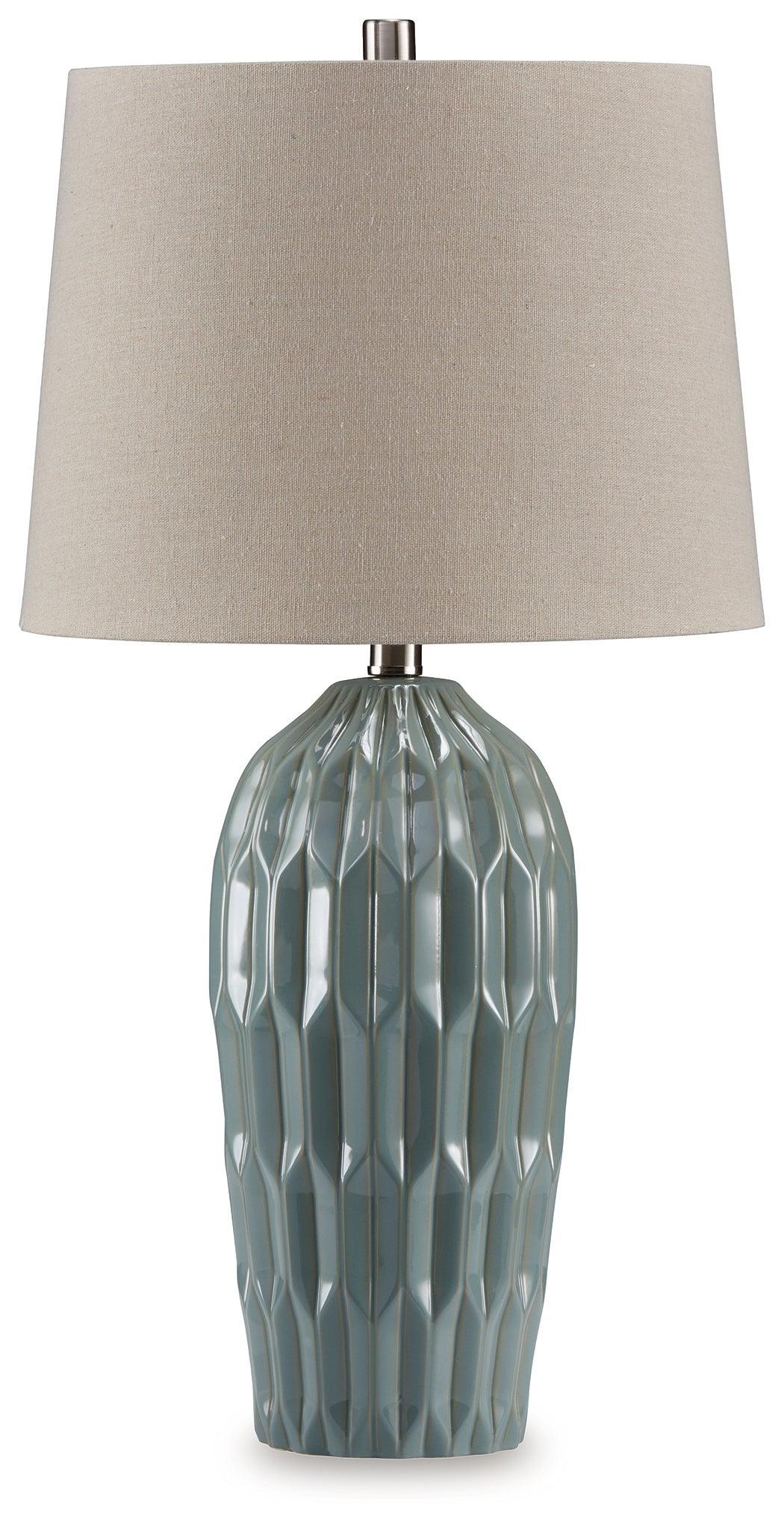 Hadbury Pale Blue/Teal Table Lamp (Set of 2) - Ella Furniture
