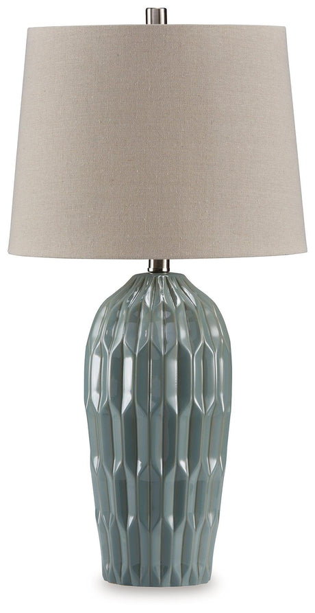Hadbury Pale Blue/Teal Table Lamp (Set of 2) - Ella Furniture