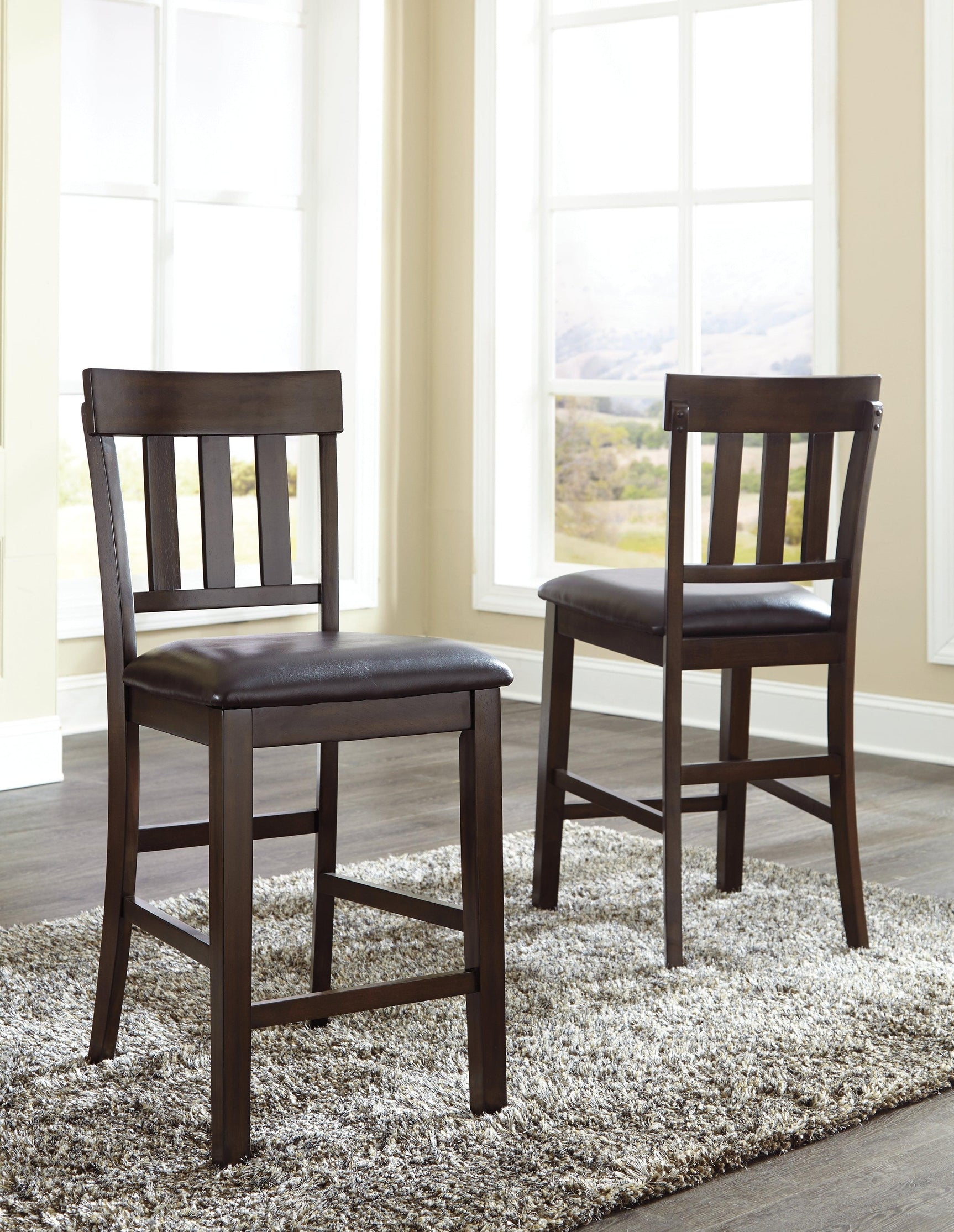 Haddigan Dark Brown 2-Piece Bar Stool - Ella Furniture