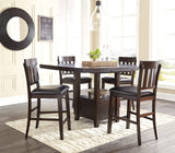 Haddigan Dark Brown Counter Height Dining Table And 4 Barstools - Ella Furniture