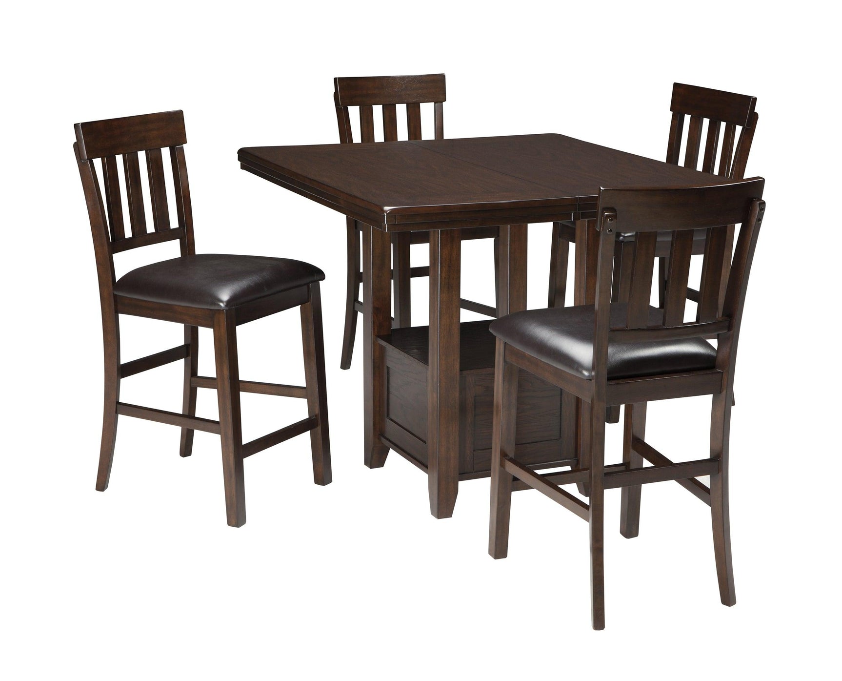 Haddigan Dark Brown Counter Height Dining Table And 4 Barstools - Ella Furniture