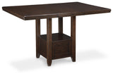 Haddigan Dark Brown Counter Height Dining Table And 6 Barstools - Ella Furniture