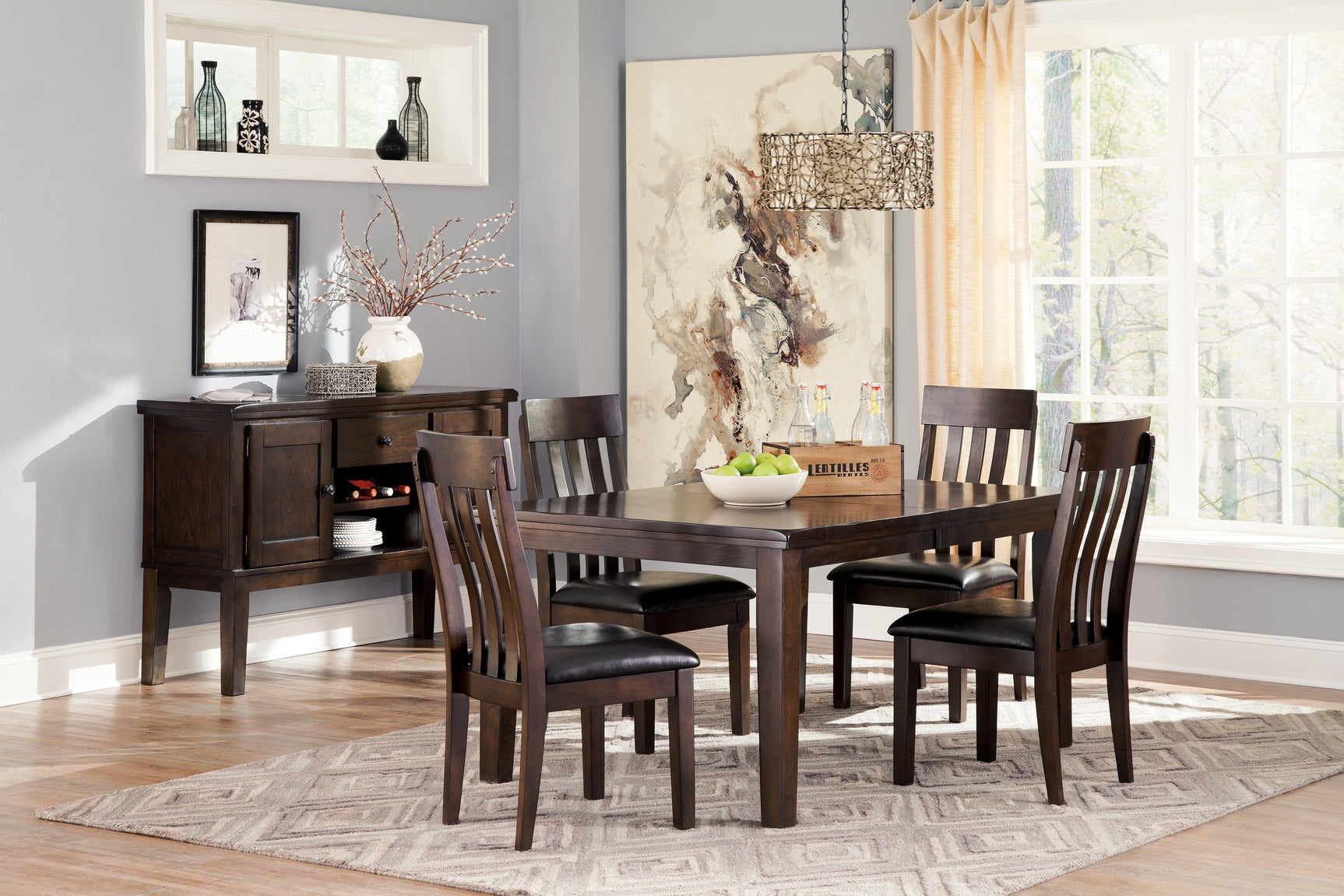 Haddigan Dark Brown Dining Room Set - Ella Furniture