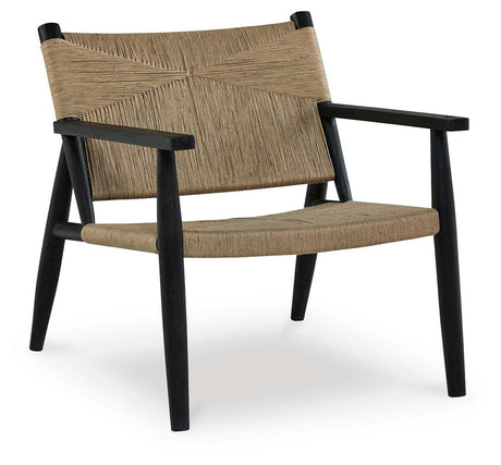 Halfmore Black/natural Accent Chair - Ella Furniture