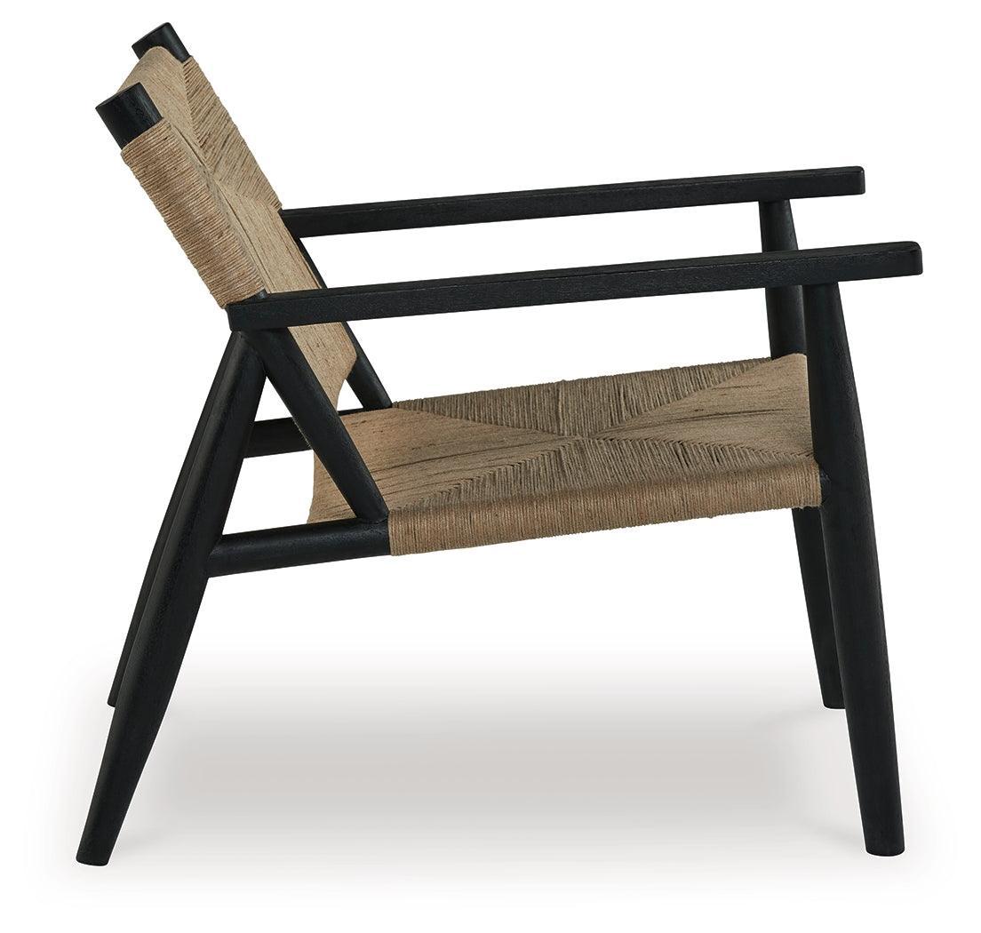 Halfmore Black/natural Accent Chair - Ella Furniture