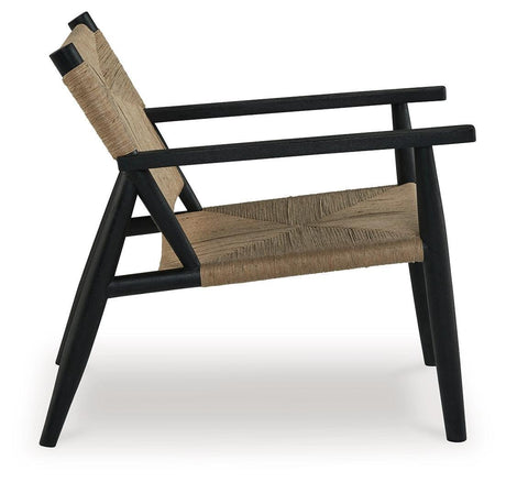 Halfmore Black/natural Accent Chair - Ella Furniture