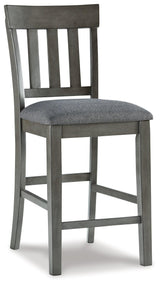 Hallanden Gray Counter Height Dining Table And 6 Barstools - Ella Furniture