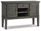Hallanden Gray Counter Height Dining Table And 6 Barstools With Storage - Ella Furniture
