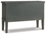 Hallanden Gray Counter Height Dining Table And 6 Barstools With Storage - Ella Furniture
