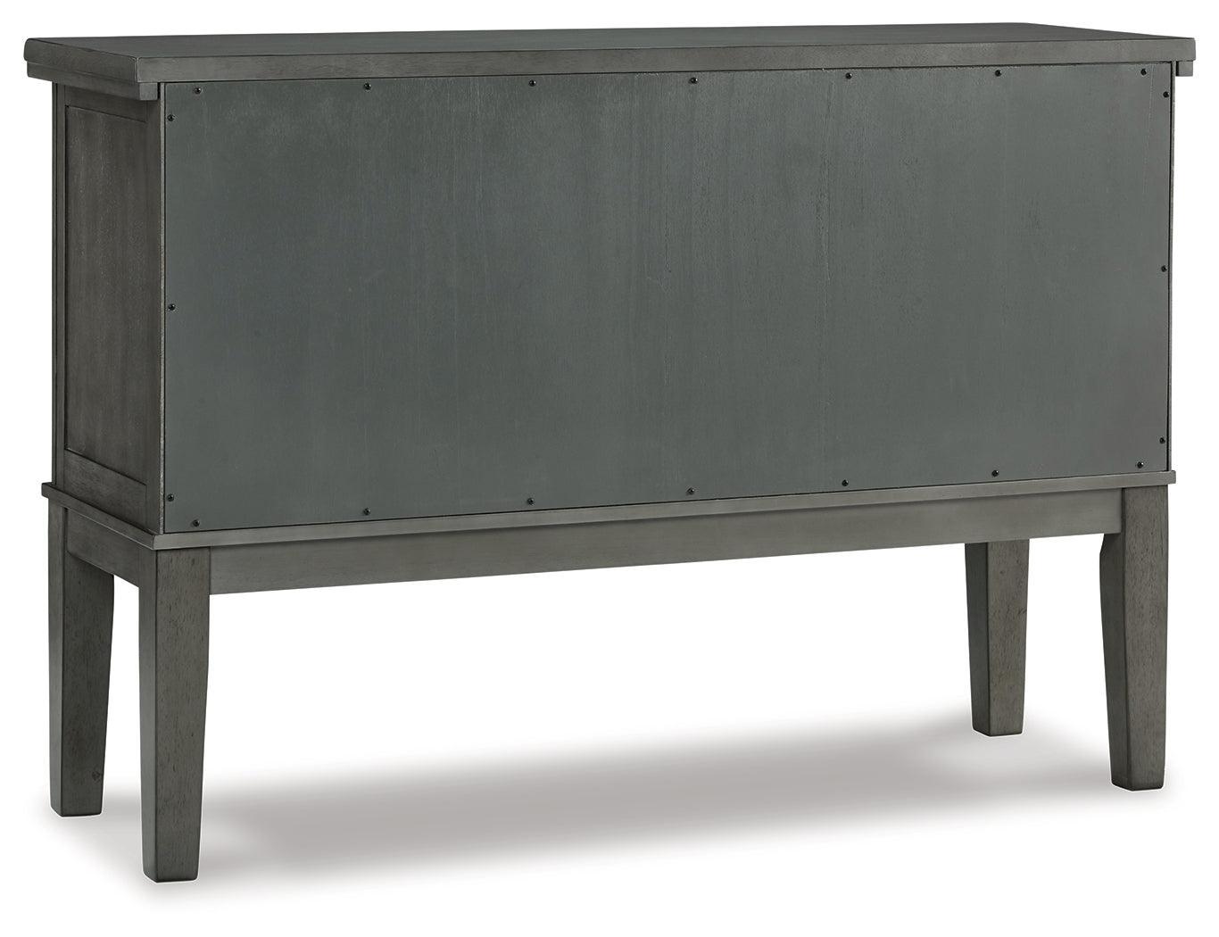 Hallanden Gray Counter Height Dining Table And 6 Barstools With Storage - Ella Furniture
