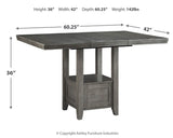 Hallanden Gray Counter Height Dining Table And 6 Barstools With Storage - Ella Furniture