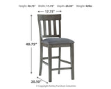 Hallanden Gray Counter Height Dining Table And 6 Barstools With Storage - Ella Furniture