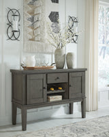 Hallanden Gray Counter Height Dining Table And 6 Barstools With Storage - Ella Furniture