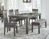 Hallanden Gray Rectangular Dining Room Set - Ella Furniture