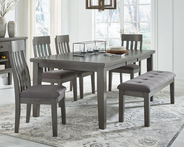 Hallanden Gray Rectangular Dining Room Set - Ella Furniture