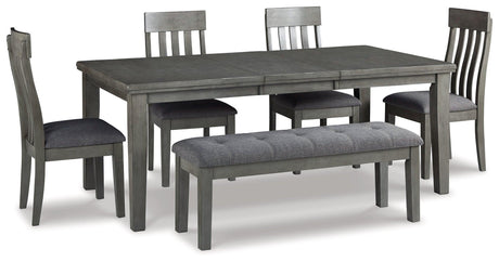 Hallanden Gray Rectangular Dining Room Set - Ella Furniture
