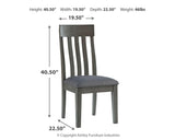 Hallanden Two-tone Gray 2-Piece Dining Room Chair - Ella Furniture