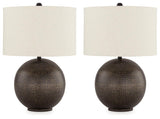 Hambell Black/Gold Finish 2-Piece Table Lamp Set - Ella Furniture