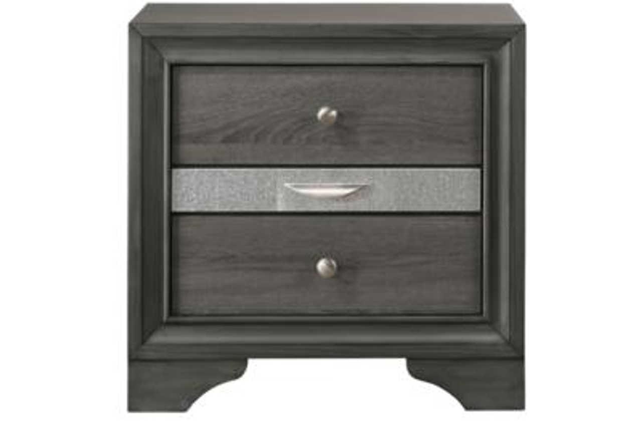 Hannah Grey Nightstand - Ella Furniture