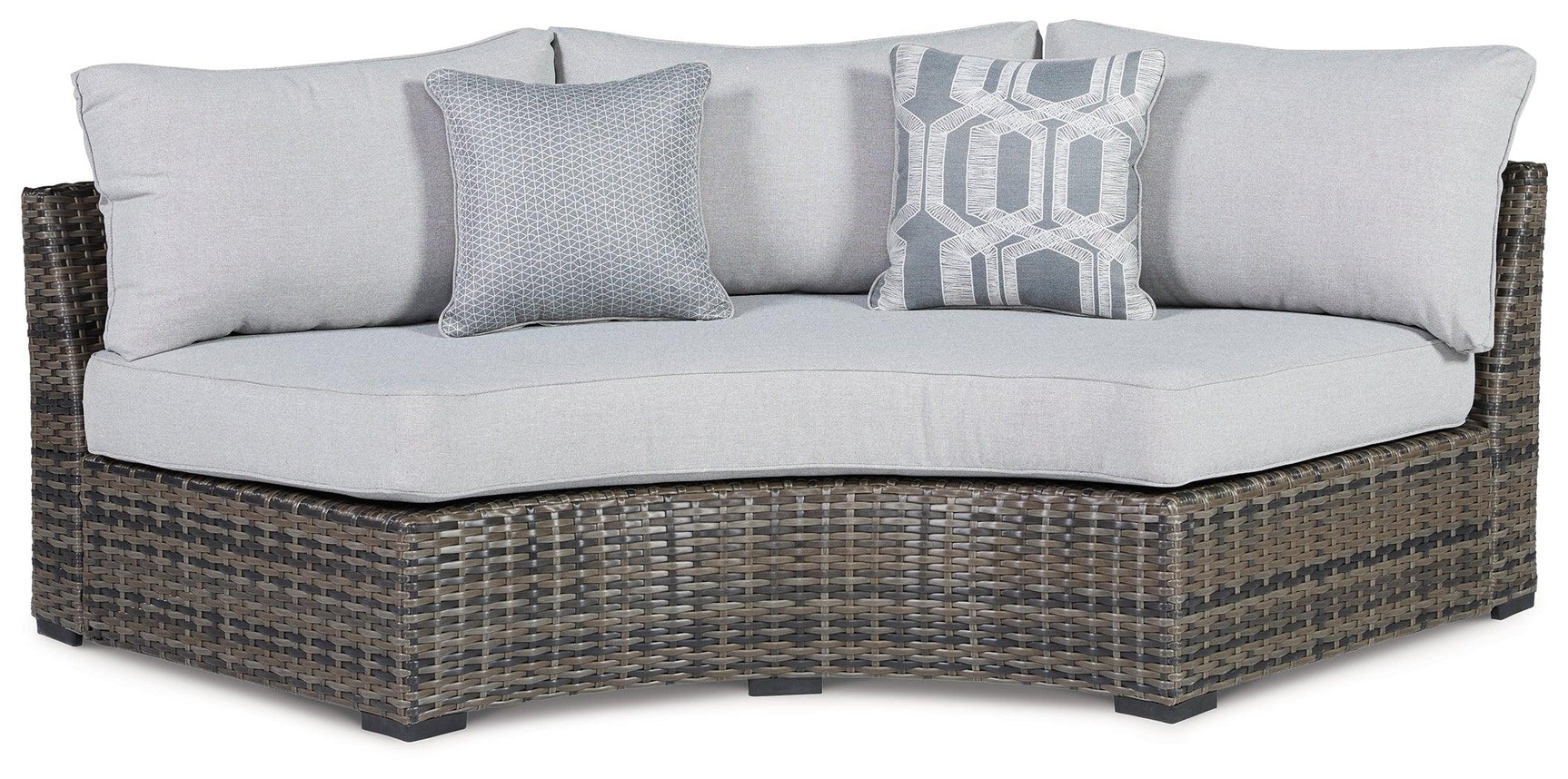 Harbor Gray Court 3-Piece Outdoor Sectional With Ottoman - Ella Furniture