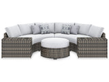 Harbor Gray Court 4-Piece Outdoor Sectional With Ottoman - Ella Furniture