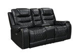 Harley Black Power - Top Grain Leather Reclining Set - Ella Furniture