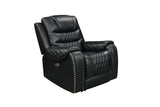 Harley Black Power - Top Grain Leather Reclining Set - Ella Furniture