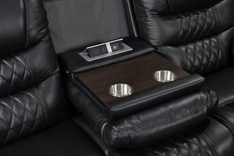 Harley Black Power - Top Grain Leather Reclining Set - Ella Furniture