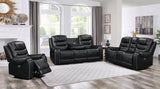 Harley Black Power - Top Grain Leather Reclining Set - Ella Furniture