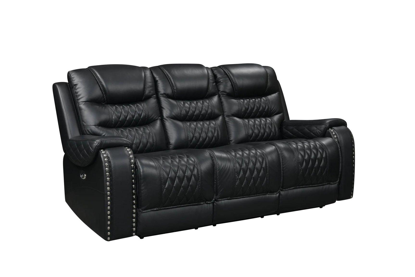 Harley Black Power - Top Grain Leather Reclining Set - Ella Furniture