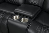 Harley Black Power - Top Grain Leather Reclining Set - Ella Furniture