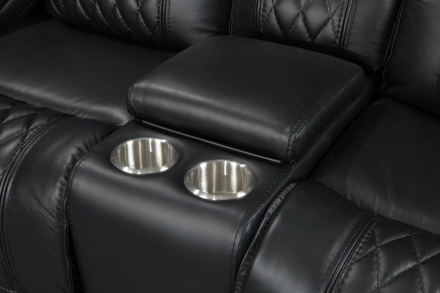 Harley Black Power - Top Grain Leather Reclining Set - Ella Furniture