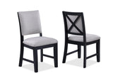 Harriet Gray Modern Solid Wood And Veneers Fabric Upholstered Dining Room Set - Ella Furniture