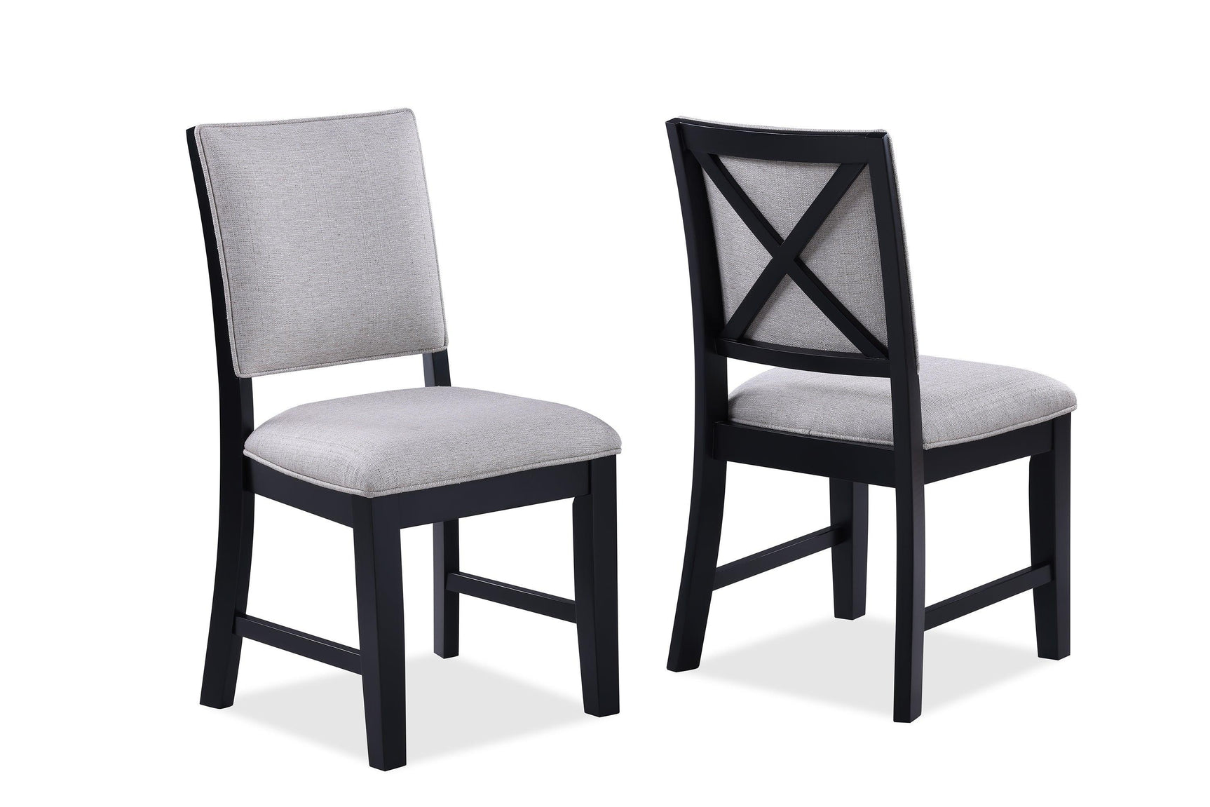 Harriet Gray Modern Solid Wood And Veneers Fabric Upholstered Dining Room Set - Ella Furniture