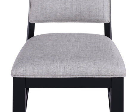 Harriet Gray Modern Solid Wood And Veneers Fabric Upholstered Dining Room Set - Ella Furniture
