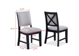 Harriet Gray Modern Solid Wood And Veneers Fabric Upholstered Dining Room Set - Ella Furniture